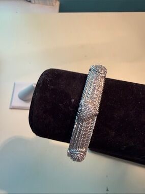 Judith Ripka Sterling silver Cuff Bracelet with Fleur Cutouts